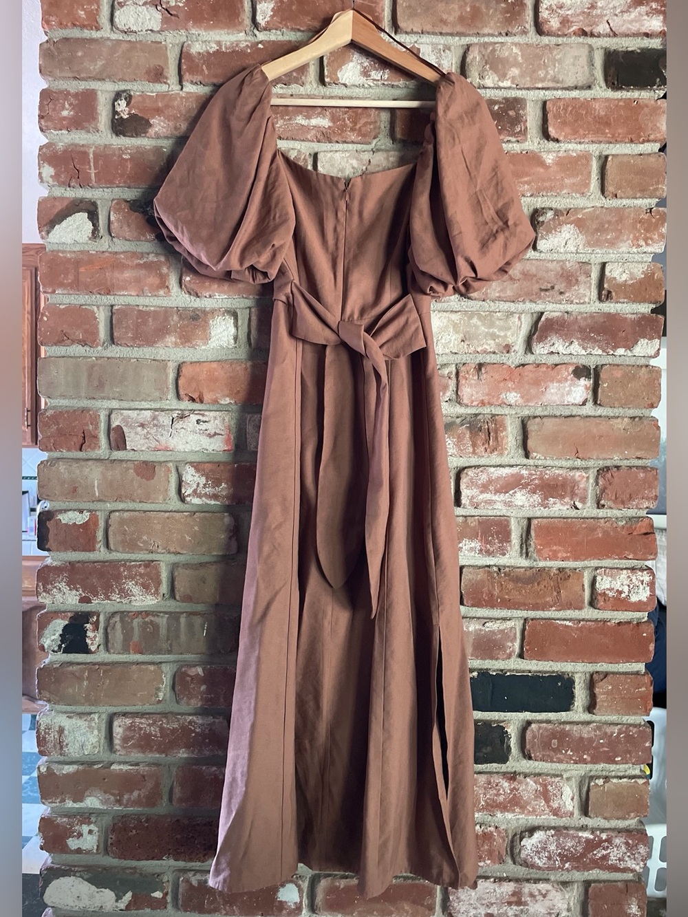 Zoe And Claire Brown Puff-Sleeve A-line Dress Size Small - Picture 14 of 14
